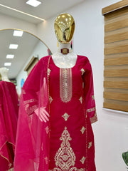 Pretty Sequence Work Pink Color Palazzo Suit