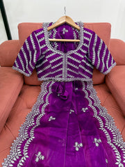 Stylish Heavy Work Purple Color Saree