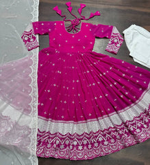 Good Looking Heavy Work Pink Color Anarkali Suit