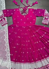 Good Looking Heavy Work Pink Color Anarkali Suit