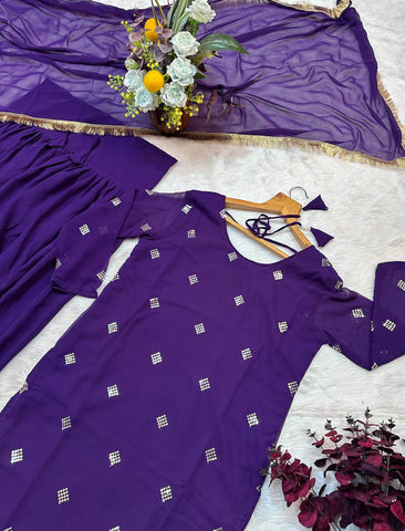 Glimmering Purple Color Dhoti Suit With Dupatta