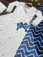 Precious Embroidered Work White Color Anarkali Suit