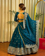 Marriage Special Heavy Work Blue Color Lehenga Choli