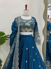 Marriage Special Heavy Work Blue Color Lehenga Choli