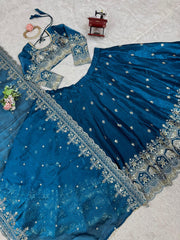 Marriage Special Heavy Work Blue Color Lehenga Choli