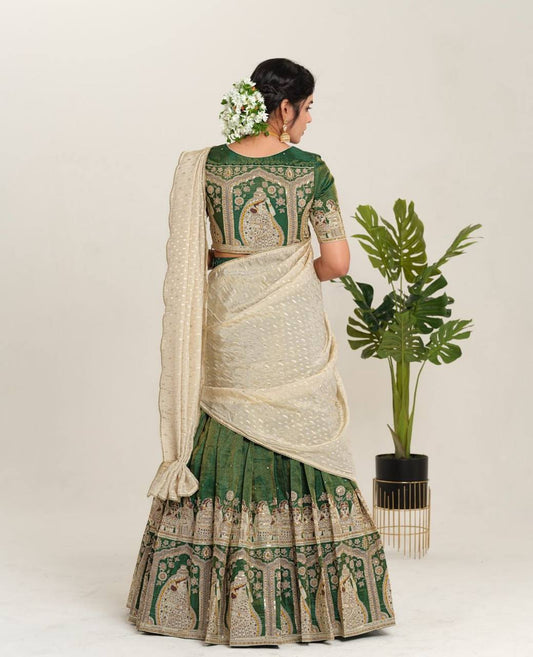 Marriage Special Heavy Work Green Color Lehenga Choli