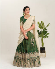 Marriage Special Heavy Work Green Color Lehenga Choli