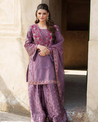 Outstanding Sequence Work Lavender Color Sharara Suit