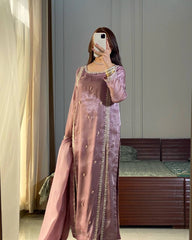 Elegant Sequence Work Lavender Color Palazzo Suit