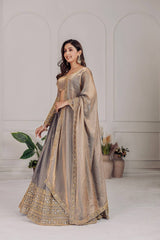 Marriage Special Heavy Work Grey Color Lehenga Choli