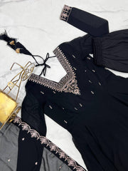 Graceful Black Color Anarkali Gown