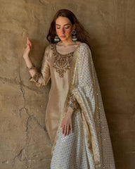 Stunning Sequence Work Off White Color Salwar Suit