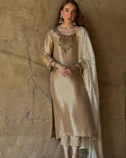 Stunning Sequence Work Off White Color Salwar Suit