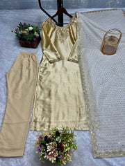Stunning Sequence Work Off White Color Salwar Suit
