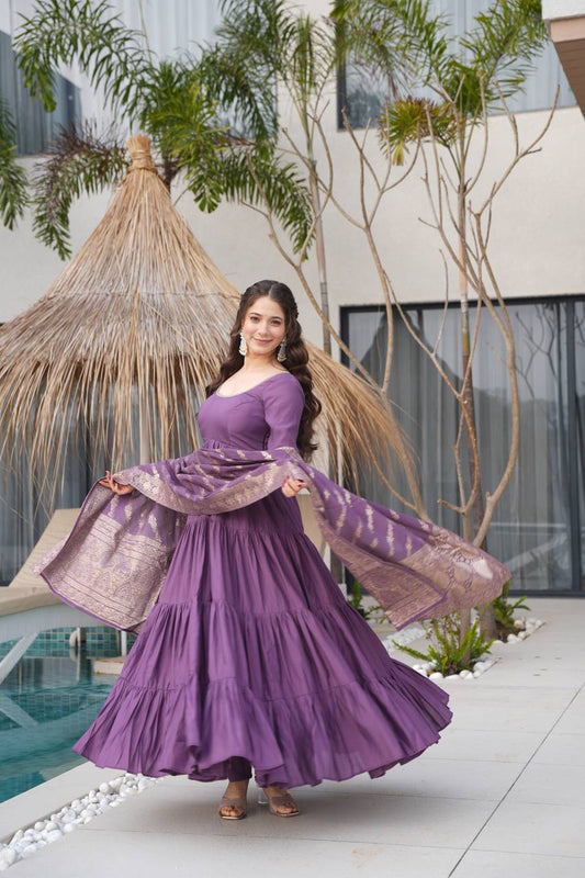 Festive Wear Onion Color Anarkali Gown