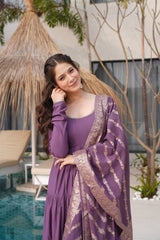 Festive Wear Onion Color Anarkali Gown