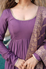 Festive Wear Onion Color Anarkali Gown