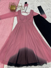 Attractive Georgette Onion Pink Color Anarkali Suit