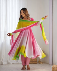 Attractive Georgette Multi Color Anarkali Suit