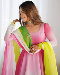 Attractive Georgette Multi Color Anarkali Suit