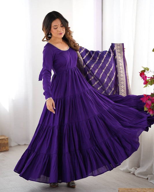 Festive Wear Purple Color Anarkali Gown