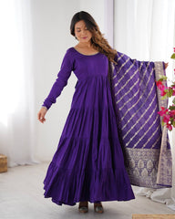 Festive Wear Purple Color Anarkali Gown