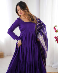 Festive Wear Purple Color Anarkali Gown