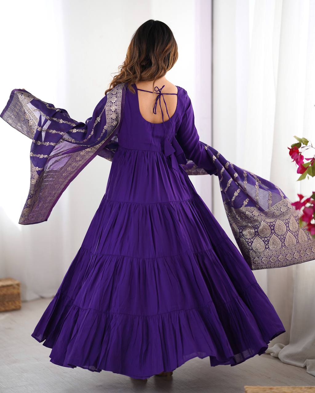 Festive Wear Purple Color Anarkali Gown RangVastra.com Festive Wear Purple Color Anarkali Gown RangVastra.com