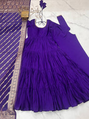 Festive Wear Purple Color Anarkali Gown