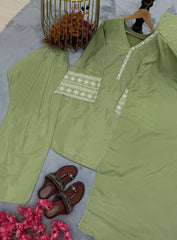 Amazing Green Palazzo Suit With Dupatta