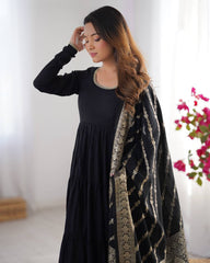 Festive Wear Black Color Anarkali Gown