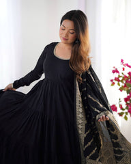 Festive Wear Black Color Anarkali Gown