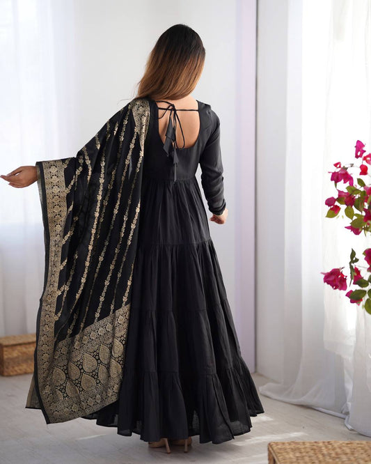 Festive Wear Black Color Anarkali Gown
