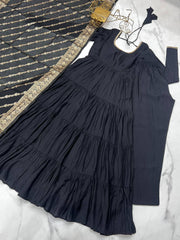 Festive Wear Black Color Anarkali Gown