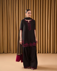 Fancy Embroidery Work Black Color Palazzo Suit