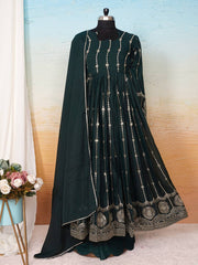 Presenting Georgette Green Color Anarkali Suit