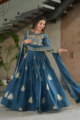 Function Wear Embroidery Work Rama Color Gown