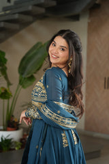 Function Wear Embroidery Work Rama Color Gown