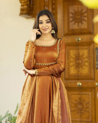 Glorious Fendi Silk Brown Color Gown