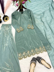 Good Looking Teal Green Color Salwar Suit