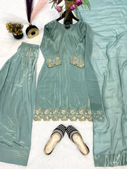 Good Looking Teal Green Color Salwar Suit