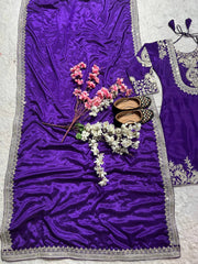 Preferable Embroidery Work Purple Color Salwar Suit