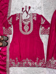 Preferable Embroidery Work Pink Color Salwar Suit