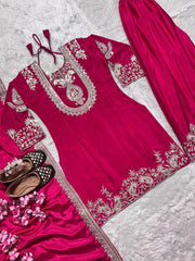 Preferable Embroidery Work Pink Color Salwar Suit