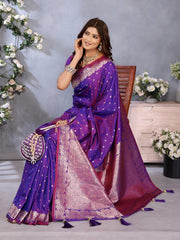Occasion Wear Purple Color Banarasi Silk Saree