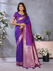 Occasion Wear Purple Color Banarasi Silk Saree