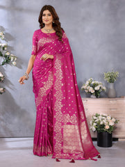 Attractive Banarasi Silk Pink Color Saree