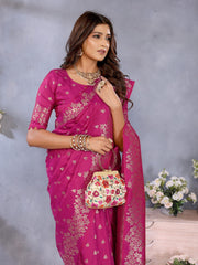 Attractive Banarasi Silk Pink Color Saree
