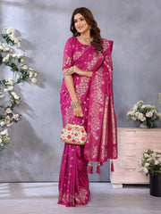 Attractive Banarasi Silk Pink Color Saree
