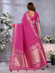 Attractive Banarasi Silk Pink Color Saree